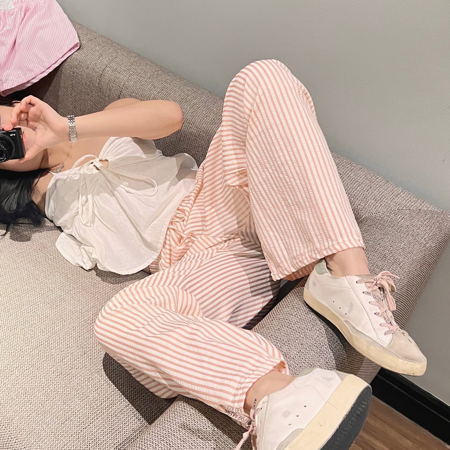Striped Pink Ivy Pants